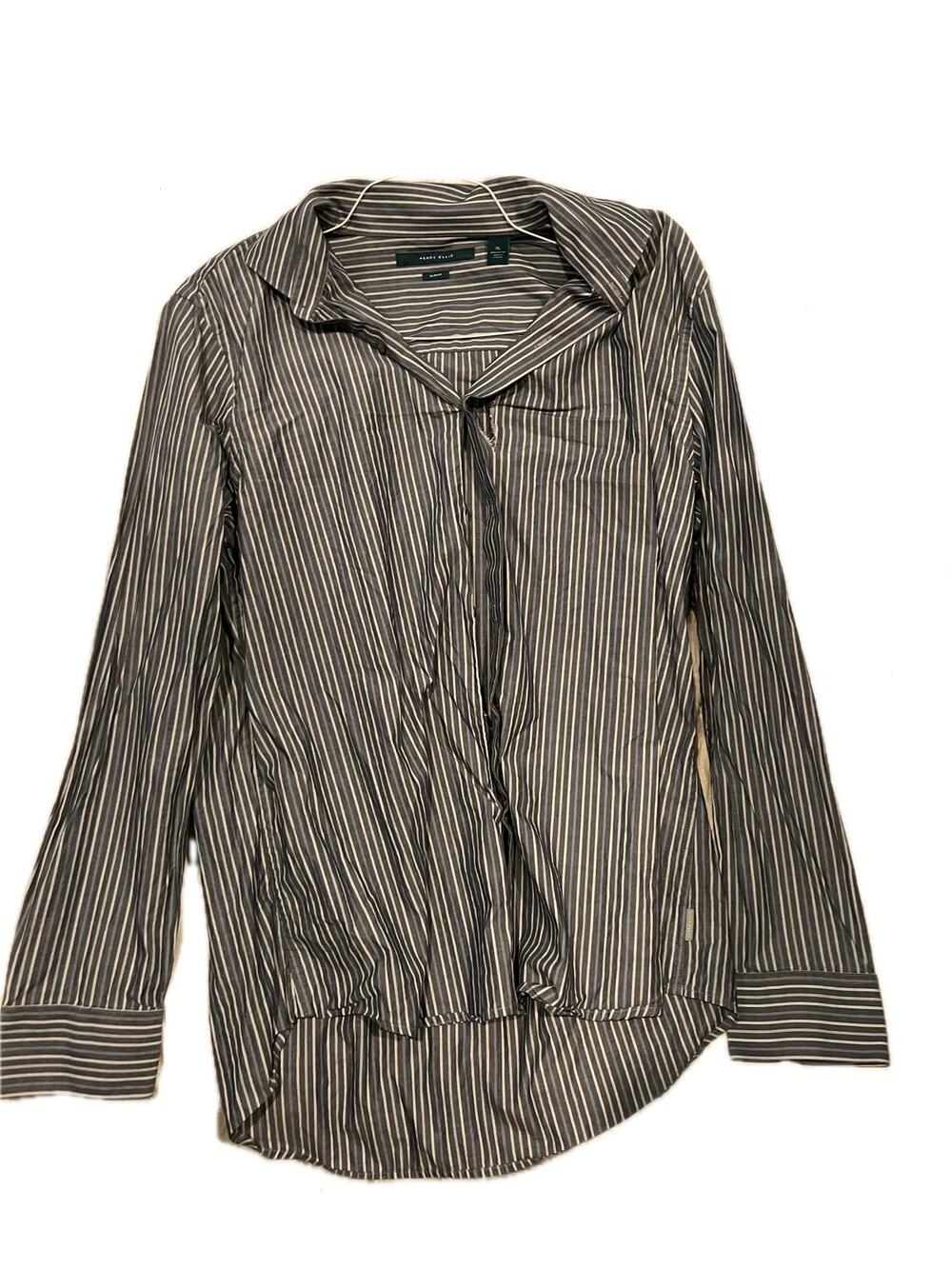 Perry Ellis Slim Fit Button Long Sleeve Stripe Shirt Mens XL
